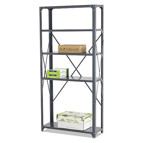 Safco Commercial Steel Shelving Unit, Five-Shelf, 36w x 12d x 75h, Dark Gray (6265)