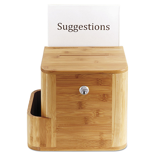 Safco Bamboo Suggestion Boxes, 10 x 8 x 14, Natural (4237NA)