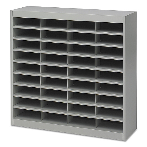 Safco Steel/Fiberboard E-Z Stor Sorter, 36 Compartments, 37.5 x 12.75 x 36.5, Gray (9221GRR)