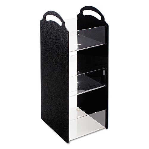 Vertiflex Compact Condiment Organizer, 6 Compartments, 6.13 x 8 x 18, Black (VFCT18)