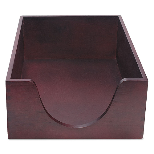 Carver Double-Deep Hardwood Stackable Desk Trays, 1 Section, Letter Size Files, 10.13" x 12.63" x 5", Mahogany (08213)
