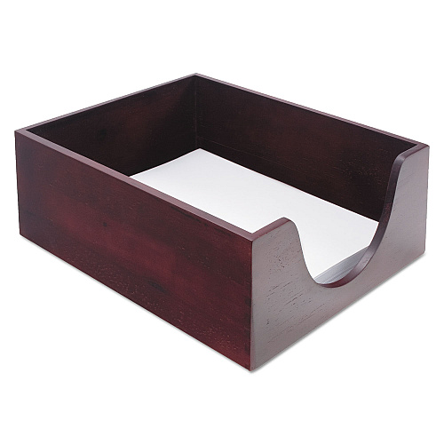 Carver Double-Deep Hardwood Stackable Desk Trays, 1 Section, Letter Size Files, 10.13" x 12.63" x 5", Mahogany (08213)