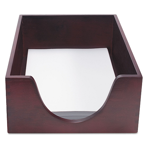 Carver Double-Deep Hardwood Stackable Desk Trays, 1 Section, Letter Size Files, 10.13" x 12.63" x 5", Mahogany (08213)