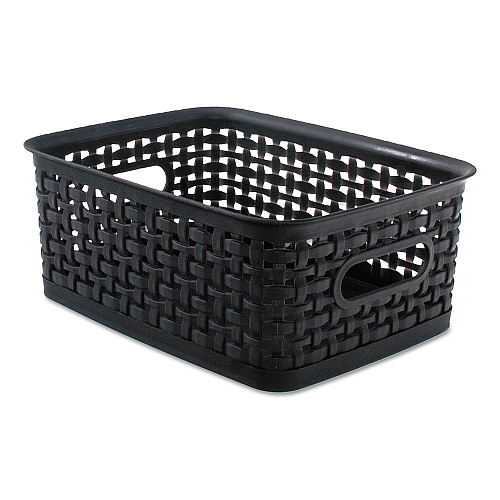Advantus Weave Bins, 9.88 x 7.38 x 4, Black, 3/Pack (40326)