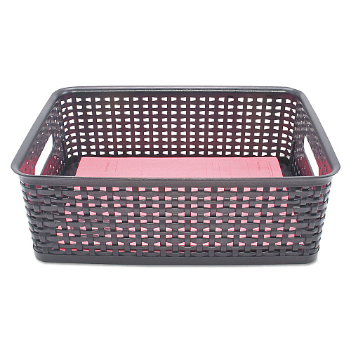 Advantus Weave Bins, 14.25 x 10.25 x 4.75, Black, 2/Pack (40327)