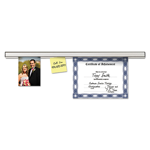Advantus Grip-A-Strip Display Rail, 9 x 1.5, Aluminum Finish (1500)