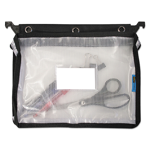 Advantus Expanding Zipper Pouch, 13 x 9.25, Black/Clear (50904)