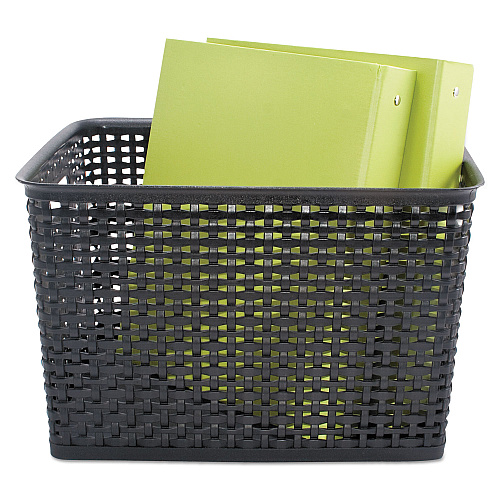 Advantus Weave Bins, 13.88 x 10.5 x 8.75, Black, 2/Pack (40328)