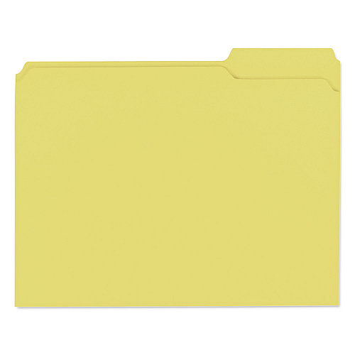 Universal Reinforced Top-Tab File Folders, 1/3-Cut Tabs: Assorted, Letter Size, 1" Expansion, Yellow, 100/Box (UNV16164)