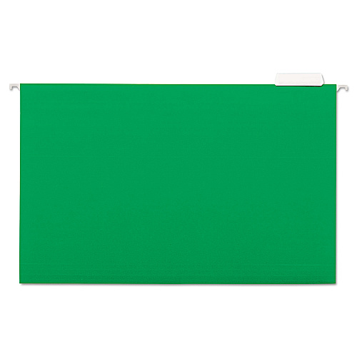 Universal Deluxe Bright Color Hanging File Folders, Legal Size, 1/5-Cut Tabs, Bright Green, 25/Box (UNV14217)