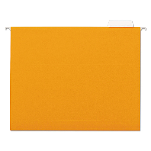 Universal Deluxe Bright Color Hanging File Folders, Letter Size, 1/5-Cut Tabs, Orange, 25/Box (UNV14122)