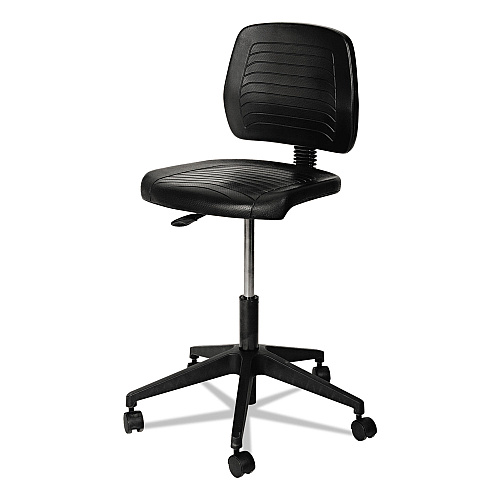 Alera WL Series Workbench Stool, Supports Up to 250 lb, 17.25" to 25" Seat Height, Black (ALECS616)