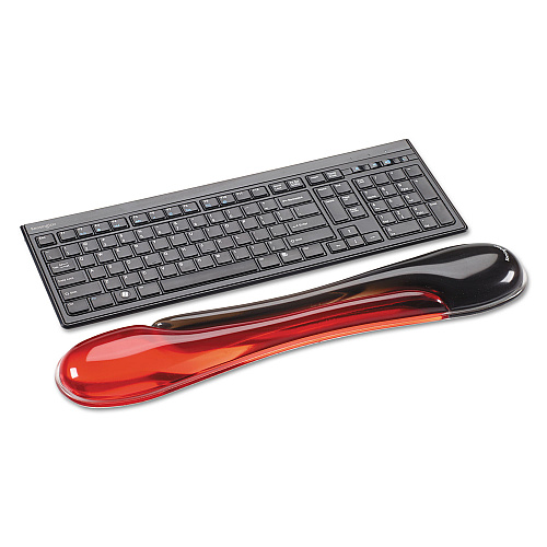 Kensington Duo Gel Wave Keyboard Wrist Rest, 22.62 x 5.12, Red (62398)