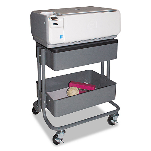 Vertiflex Adjustable Multi-Use Storage Cart and Stand-Up Workstation, 15.25" x 11" x 18.5" to 39", Gray (VF51025)