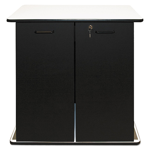 Vertiflex Refreshment Stand, Engineered Wood, 9 Shelves, 29.5" x 21" x 33", White/Black (35157)