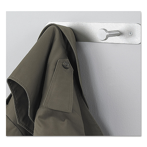 Safco Nail Head Wall Coat Rack, Two Hooks, Metal, 12w x 2.75d x 2h, Satin (4200)