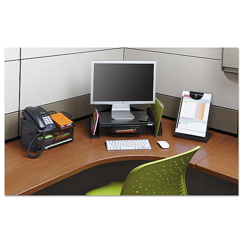 Safco Onyx Mesh Monitor Stand, 19.25" x 11.25" x 6.25", Black (2159BL)