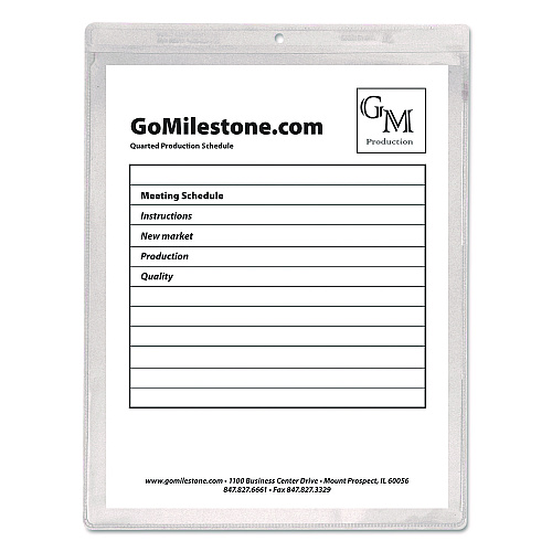 C-Line Clear Vinyl Shop Ticket Holders, Both Sides Clear, 50 Sheets, 9 x 12, 50/Box (80912)
