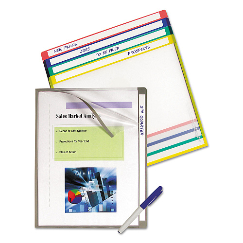 C-Line Write-On Project Folders, Straight Tab, Letter Size, Assorted Colors, 25/Box (62160)