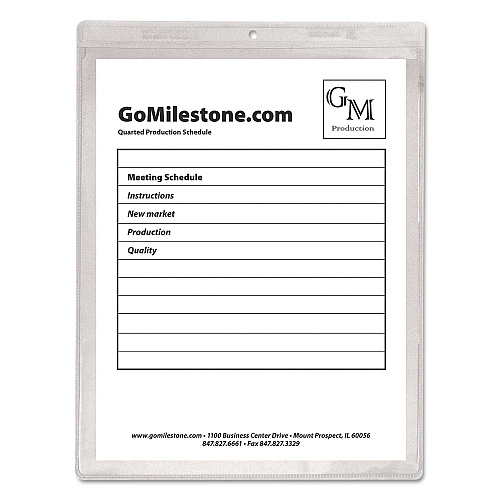 C-Line Clear Vinyl Shop Ticket Holders, Both Sides Clear, 15 Sheets, 8.5 x 11, 50/Box (80911)