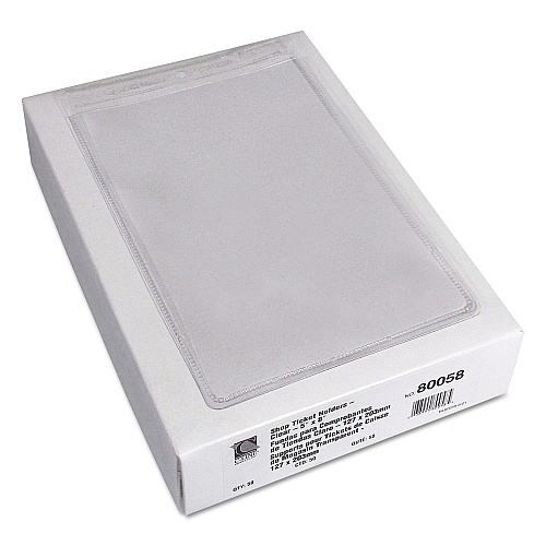 C-Line Clear Vinyl Shop Ticket Holders, Both Sides Clear, 25 Sheets, 5 x 8, 50/Box (80058)