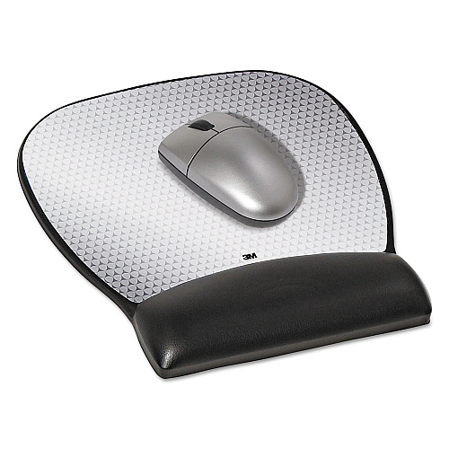 3M Antimicrobial Gel Large Mouse Pad with Wrist Rest, 9.25 x 8.75, Black (MW310LE)
