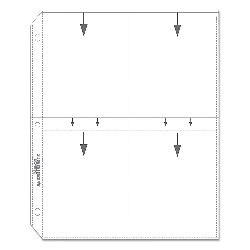 C-Line Clear Photo Pages for Eight 3.5 x 5 Photos, 3-Hole Punched, 11.25 x 8.13, 50/Box (52584)