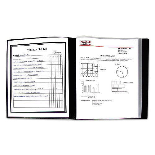 C-Line Bound Sheet Protector Presentation Book, 24 Letter-Size Sleeves, Black (33240)