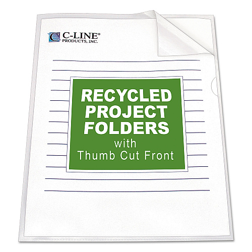 C-Line Poly Project Folders, Letter Size, Clear, 25/Box (62127)