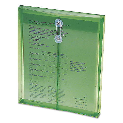 Smead Poly String and Button Interoffice Envelopes, Open-End (Vertical), 9.75 x 11.63, Transparent Green, 5/Pack (89543)
