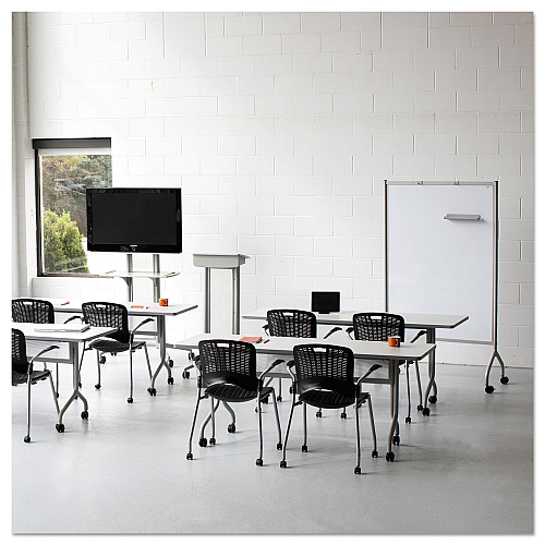 Safco Impromptu Magnetic Whiteboard Collaboration Screen, 42w x 21.5d x 72h, Black/White (8511BL)