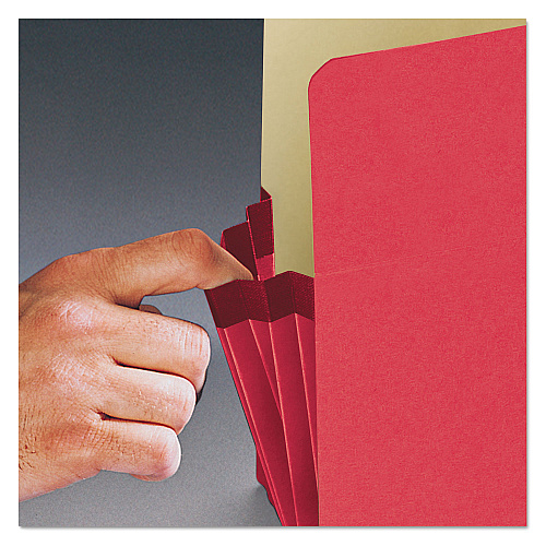 Smead Colored File Pockets, 3.5" Expansion, Legal Size, Red (74231)