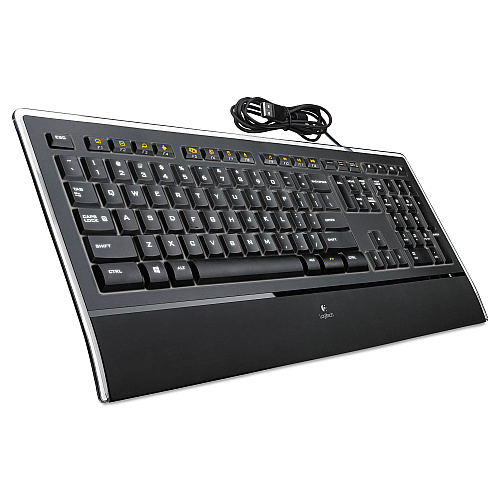 Logitech K740 Illuminated Wired Keyboard, USB, Black (920000914)