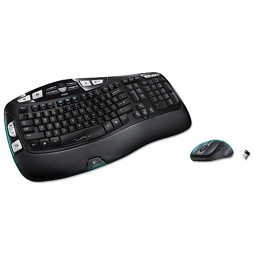 Logitech MK550 Wireless Wave Keyboard + Mouse Combo, 2.4 GHz Frequency/30 ft Wireless Range, Black (920002555)