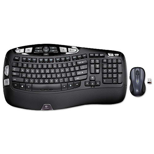 Logitech MK550 Wireless Wave Keyboard + Mouse Combo, 2.4 GHz Frequency/30 ft Wireless Range, Black (920002555)
