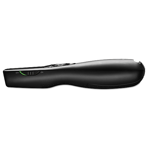 Logitech R800 Wireless Laser Presentation Remote w/LCD Display, Class 2, 100 ft Range, Matte Black (910001350)