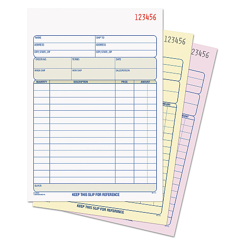 TOPS Sales Order Book, Three-Part Carbonless, 7.94 x 5.56, 50 Forms Total (46510)