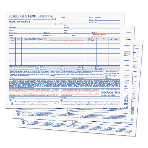 TOPS Hazardous Material Short Form, Three-Part Carbonless, 7 x 8.5, 50 Forms Total (3841)