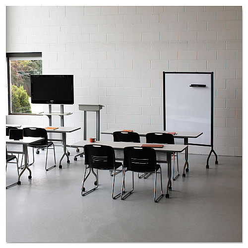 Safco Impromptu Magnetic Whiteboard Collaboration Screen, 42w x 21.5d x 72h, Black/White (8511BL)