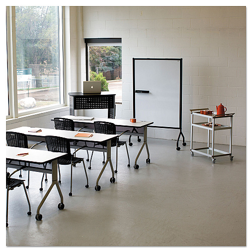 Safco Impromptu Magnetic Whiteboard Collaboration Screen, 42w x 21.5d x 72h, Black/White (8511BL)