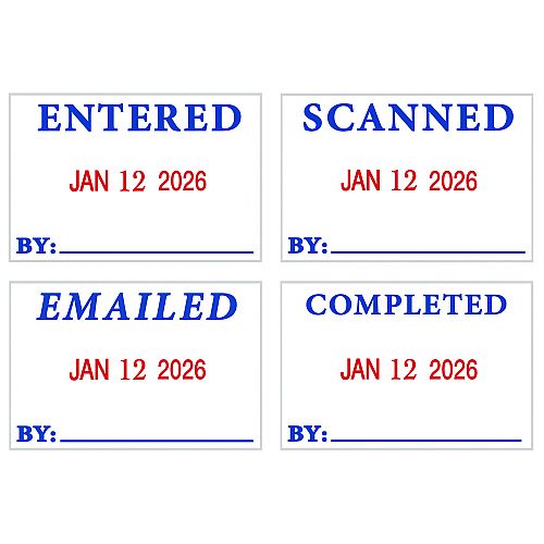 2000 PLUS 4 in 1 e-Message Dater, 0.94 x 1.75, COMPLETED/EMAILED/ENTERED/SCANNED (011098)
