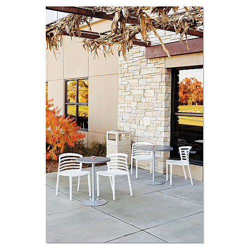 Safco Canmeleon Aggregate Panel Receptacles, Side-Open, 38 gal, Polyethylene, Tan (9472TN)
