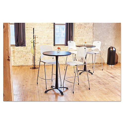 Safco Dome Top Receptacle with Spring-Loaded Door, 15 gal, Steel, Black (9636BL)