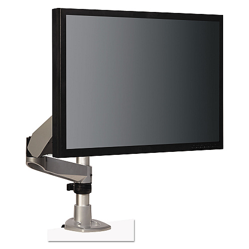3M Dual-Swivel Monitor Arm, 360 Degree Rotation, +15 Degree/-90 Degree Tilt, 180 Degree Pan, Black/Gray, Supports 30 lbs (MA140MB)