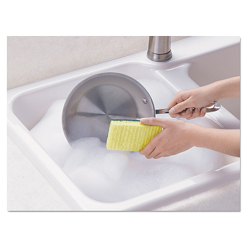 Scotch-Brite Heavy-Duty Scrub Sponge, 4.5 x 2.7, 0.6" Thick, Yellow/Green, 3/Pack (HD3)