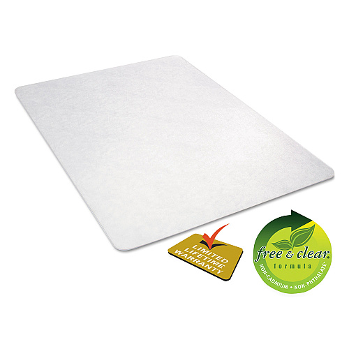 Deflecto EconoMat All Day Use Chair Mat for Hard Floors, Rolled Packed, 45 x 53, Clear (CM21242COM)