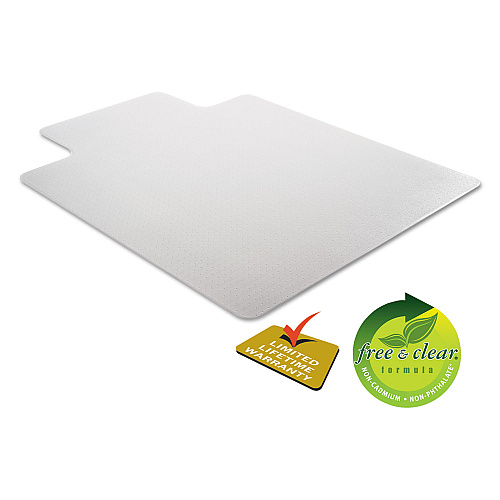 Deflecto DuraMat Moderate Use Chair Mat for Low Pile Carpet, 45 x 53 with Lip, Clear (CM13233COM)