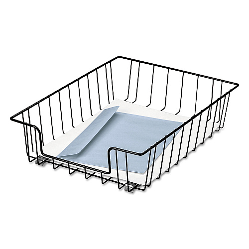 Fellowes Wire Desk Tray Organizer, 1 Section, Letter Size Files, 10" x 14.13" x 3", Black (60112)