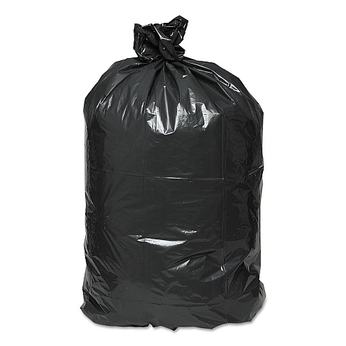 Earthsense Linear Low Density Recycled Can Liners, 45 gal, 2 mil, 40" x 46", Black, 10 Bags/Roll, 10 Rolls/Carton (RNW4620)