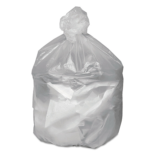 Good 'n Tuff Waste Can Liners, 45 gal, 10 mic, 40" x 46", Natural, 25 Bags/Roll, 10 Rolls/Carton (GNT4048)